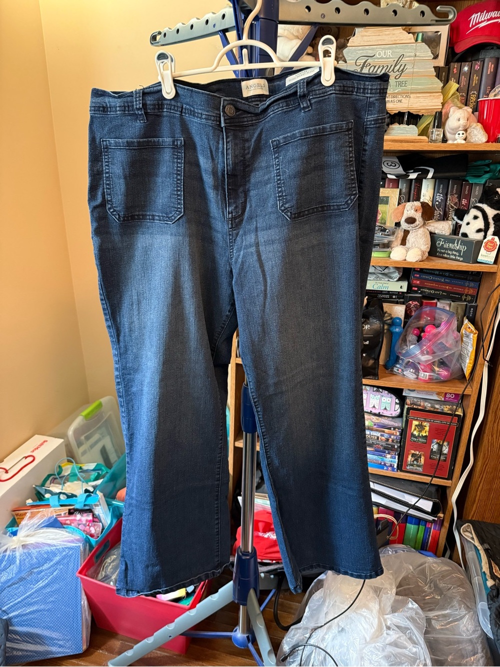 Angels Dark Blue Cropped Women's Jeans